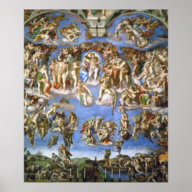 Poster The Last Judgment Fresco by Michelangelo (Vorne)