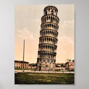 Poster The Leaning Tower, Pisa, Italy classic Photochrom