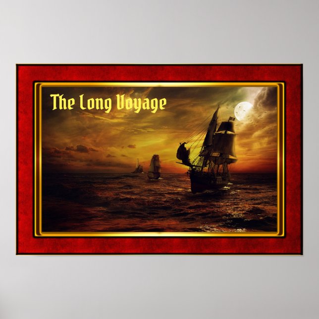 Poster The Long Voyage - Galleons at Sail (Devant)