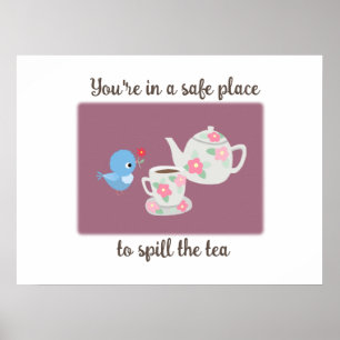 Poster Thé Lover Cute Cuisine Wall Break Chambre Décor
