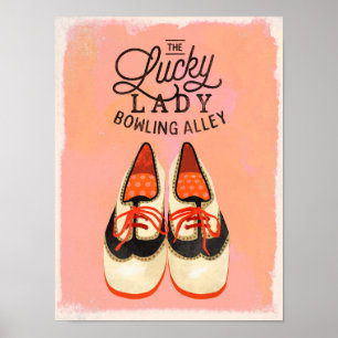 Poster "The Lucky Lady Bowling Alley" Art Cool