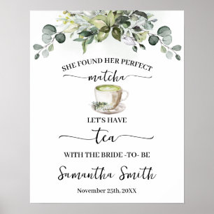 Poster Thé Matcha Eucalyptus Faisons du thé avec la marié