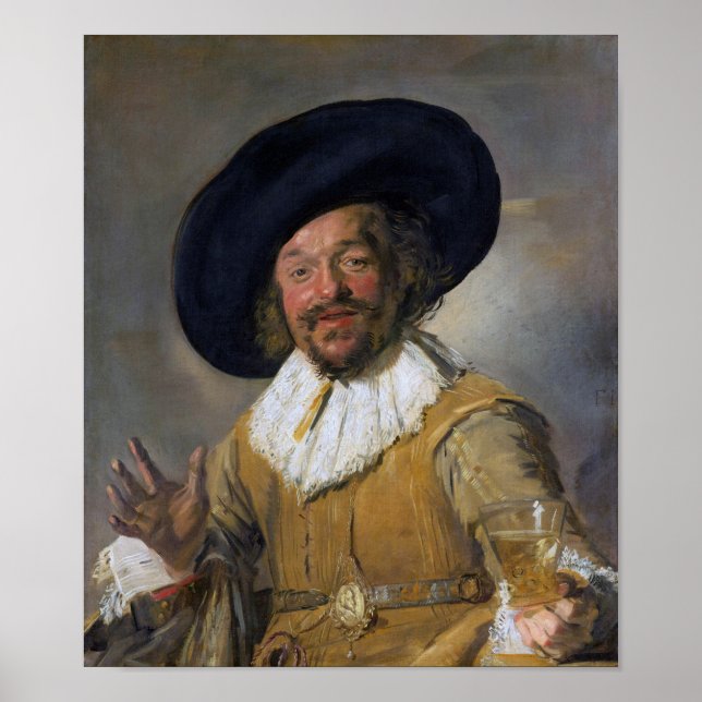 Poster The Merry Drinker, Frans Hals, 1628-1630 (Devant)
