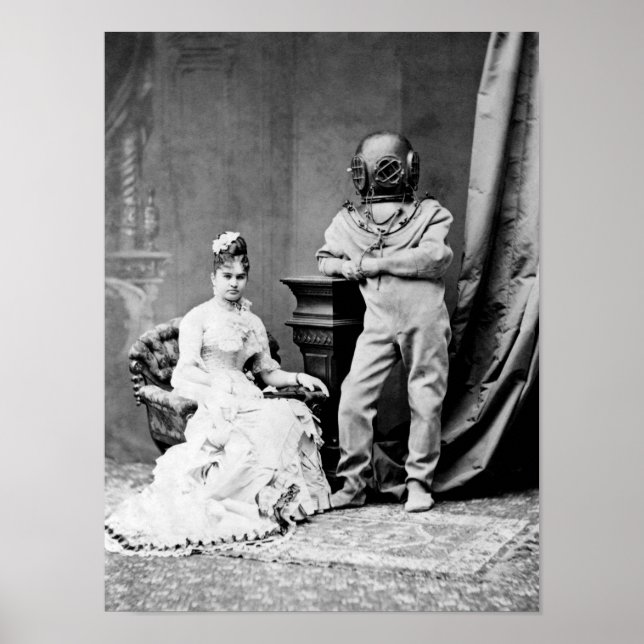 Poster The Ocean Empress and Deep Sea Diver - Vers 1880 (Devant)