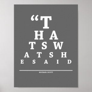 Poster The Office, Eye Exam Chart
