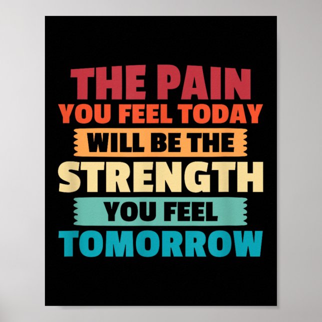 Poster The Pain You Feel Today Is Tomorrows Strength Moti (Devant)