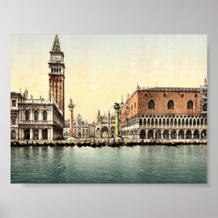 Poster The Piazzetta, Venice, Italy classic Photochrom