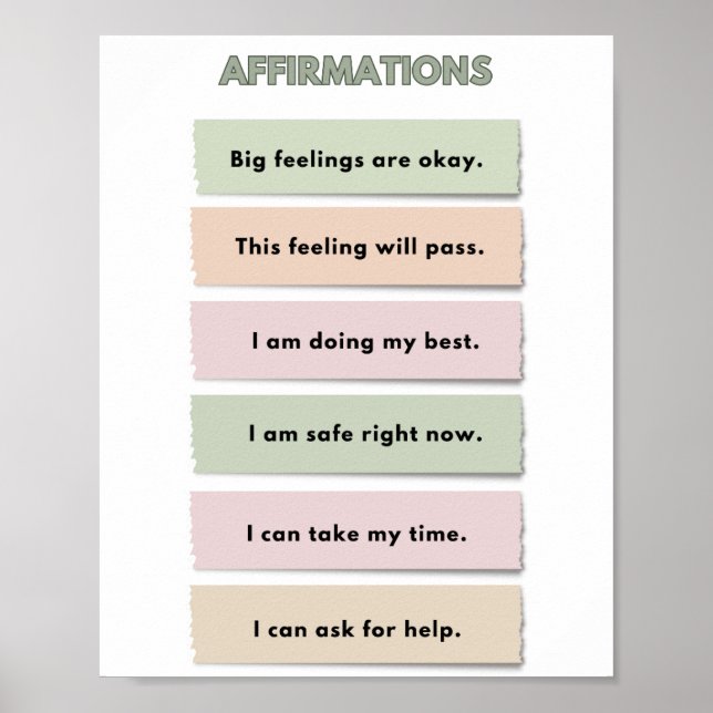Poster The Quiet Grove Calming Corner Affirmations (Devant)