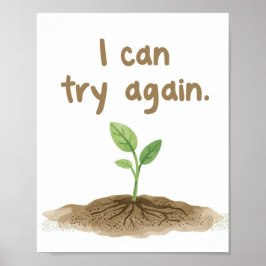 Poster The Quiet Grove “I Can Try Again” Affirmation