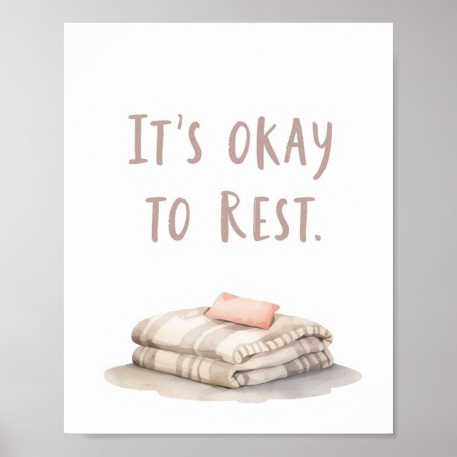 Poster The Quiet Grove “It’s Okay to Rest” Affirmation (Devant)