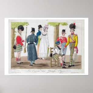 Poster The Scottish on the Champs Elysees, engraved by Ju