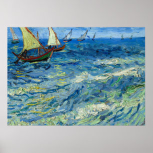 Poster The Sea at Saintes-Maries par Vincent van Gogh