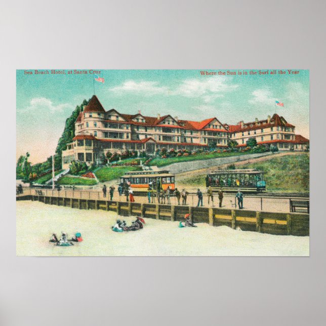 Poster The Sea Beach Hotel from the Beach (Devant)