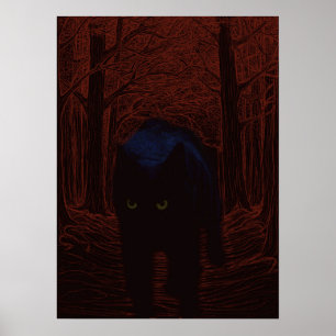 Poster The Shadow Cat and Red Forest