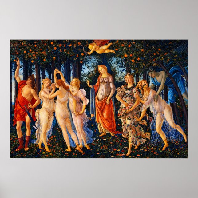 Poster The Spring (Primavera) by Sandro Botticelli (Devant)