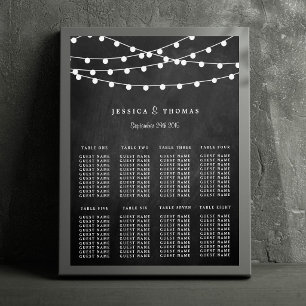 Poster The String Lights On Chalkboard Wedding Collection