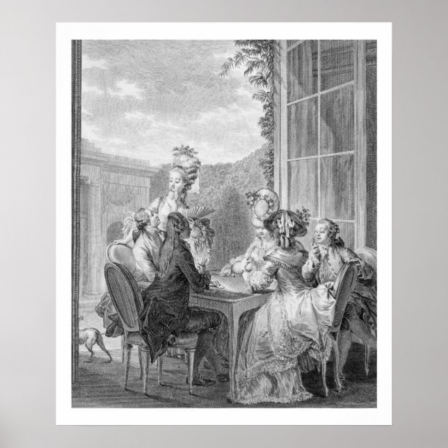 Poster The Whist Party, 1783, gravée par Jean Dambrun (Devant)