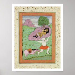 Poster The White Demon carrying off the sleeping Rustam,