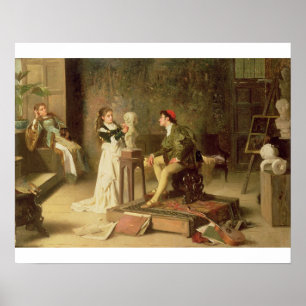 Poster The Young Sculpture (oil on canvas)