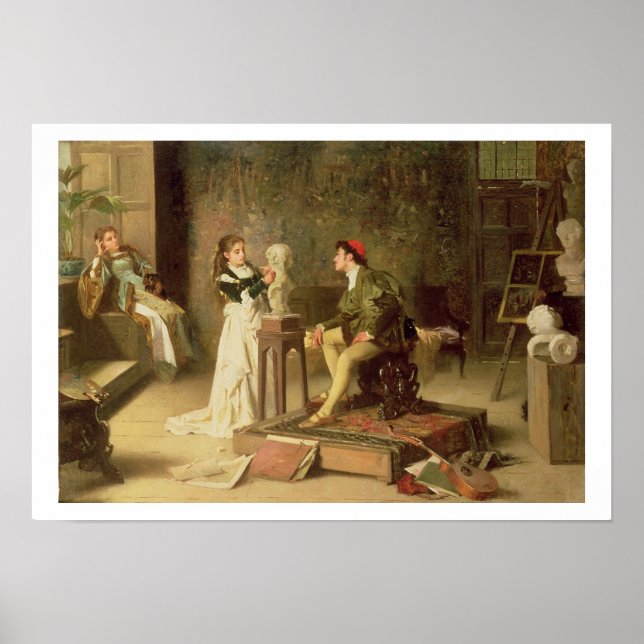 Poster The Young Sculpture (oil on canvas) (Devant)