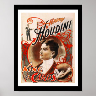 Poster Theater Vintage Houdini König der Karten