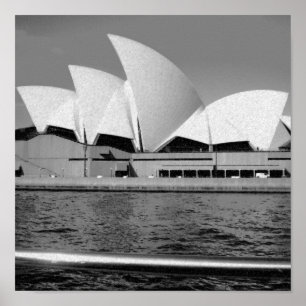 Poster Théatre de l'opéra de Sydney en noir et blanc