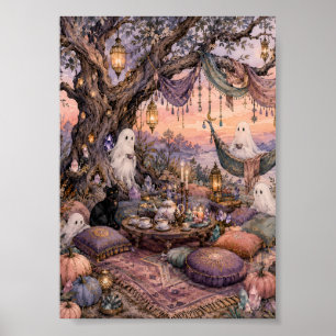 Poster Théâtre de thé des fantômes fantaisistes Art autom