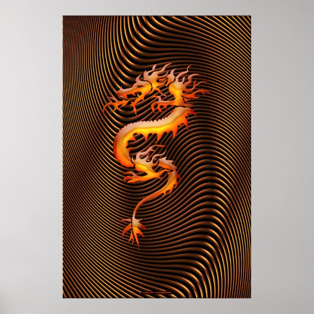Poster Théâtre d'illusion optique Dragon chinois Art II (Devant)