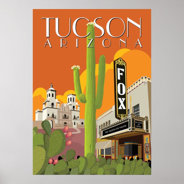 Poster Théâtre Fox de 28 po x 20 po - Tucson, Arizona (Devant)