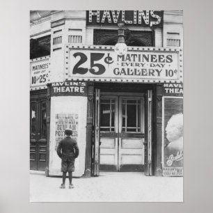 Poster Théâtre Havlin, 1910. Photo vintage
