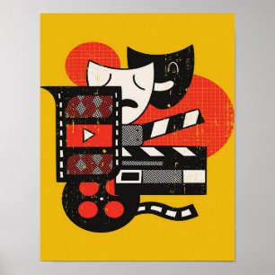 Poster Théâtre intérimaire Abstrait  Théâtre dramatique
