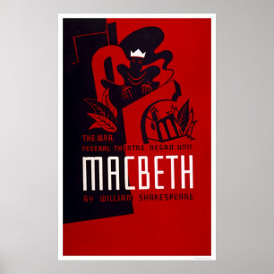 Poster Théâtre Macbeth Negro 1937 WPA