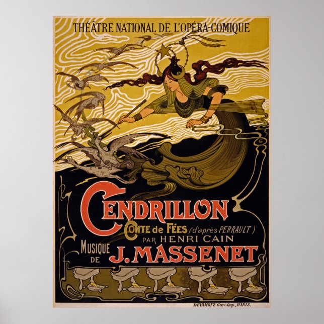 Poster Théâtre National De L'Opéra-Comique ~ Cendrillon (Devant)