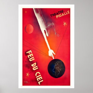 Poster Théâtre Pigalle Incendie Depuis le Ciel929 Vintage