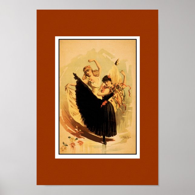 Poster Théâtre Vintage Deux Danseurs (Devant)