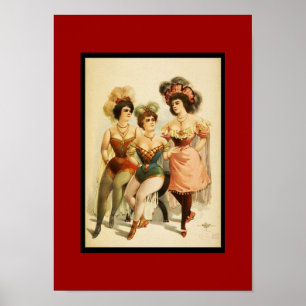 Poster Théâtre Vintage Trois Femmes