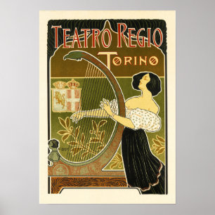 Poster THEATRO REGIO Torino Italie Opéra Maison de Musiqu