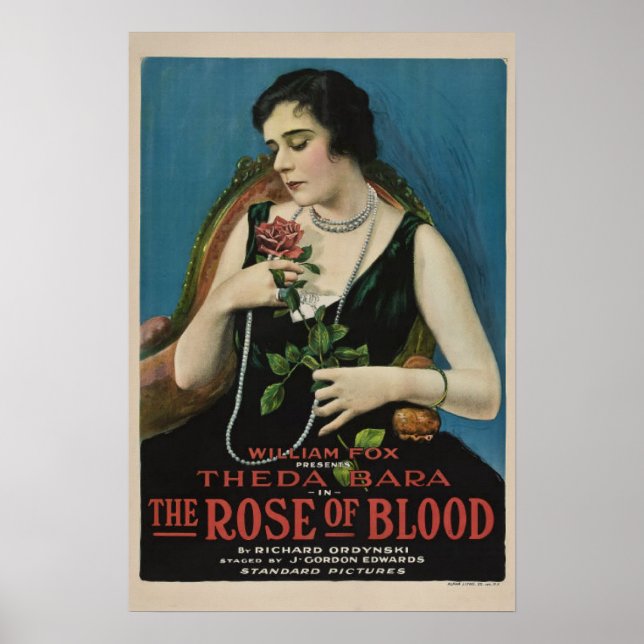 Poster Theda Bara Le Rose du film Blood (Devant)