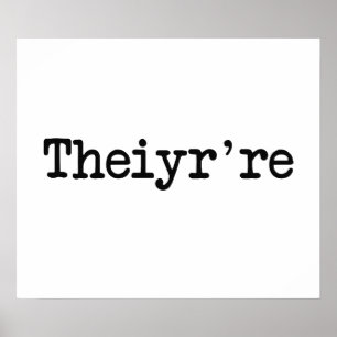 Poster Theiyr're leur là ils sont typo de grammaire