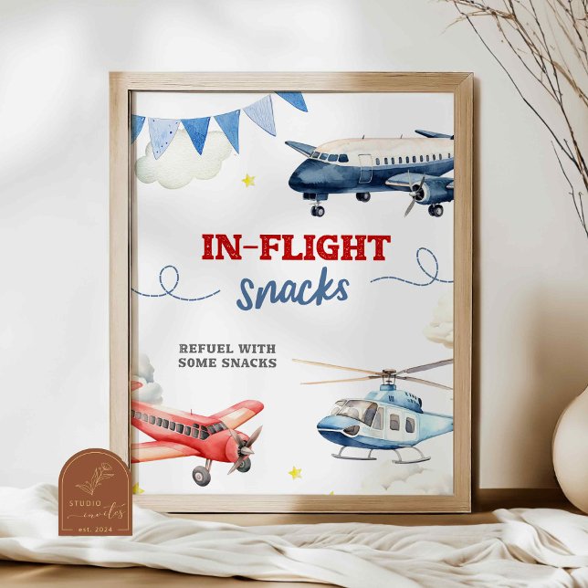 Poster Thème Avion En Snacks De Vol Panneau Personnalisé (Créateur téléchargé)