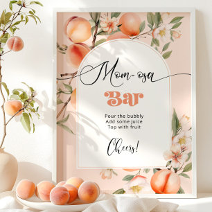 Poster Thème baby shower de pêche Maman-osa bar