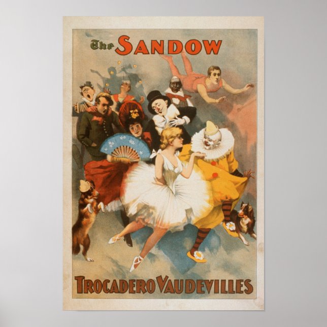 Poster Thème Carnaval Sandow Trocadero Vaudevilles (Devant)