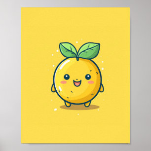Poster Thème citron mignon