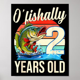 Poster Thème d'anniversaire de pêche O'fishally 2 ans