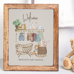 Poster Thème de chambre de bébé bohème pour Baby Shower