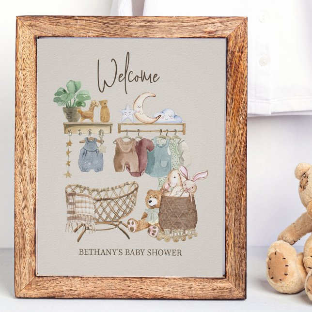 Poster Thème de chambre de bébé bohème pour Baby Shower (Créateur téléchargé)
