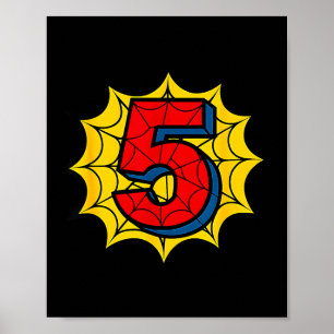 Poster Thème de fête d'anniversaire 5 ans pour enfants ga