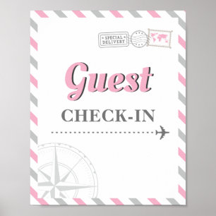 Poster Thème de fête d'avion de voyage Bienvenue à l'enre