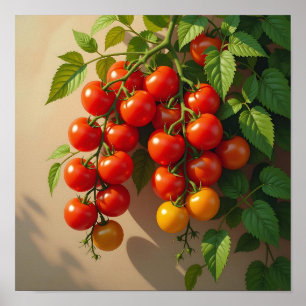 Poster Thème de jardinage de plante de tomate pour l'été