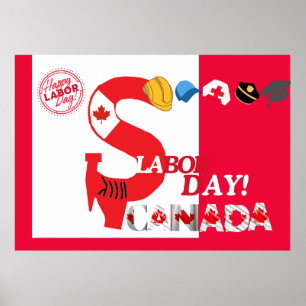 Poster Thème de la fête du travail Canada